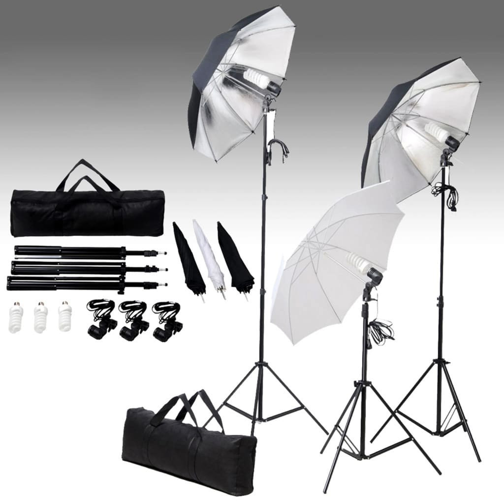 vidaXL Fotostudio-Set mit Lampen und Hintergrundsystem