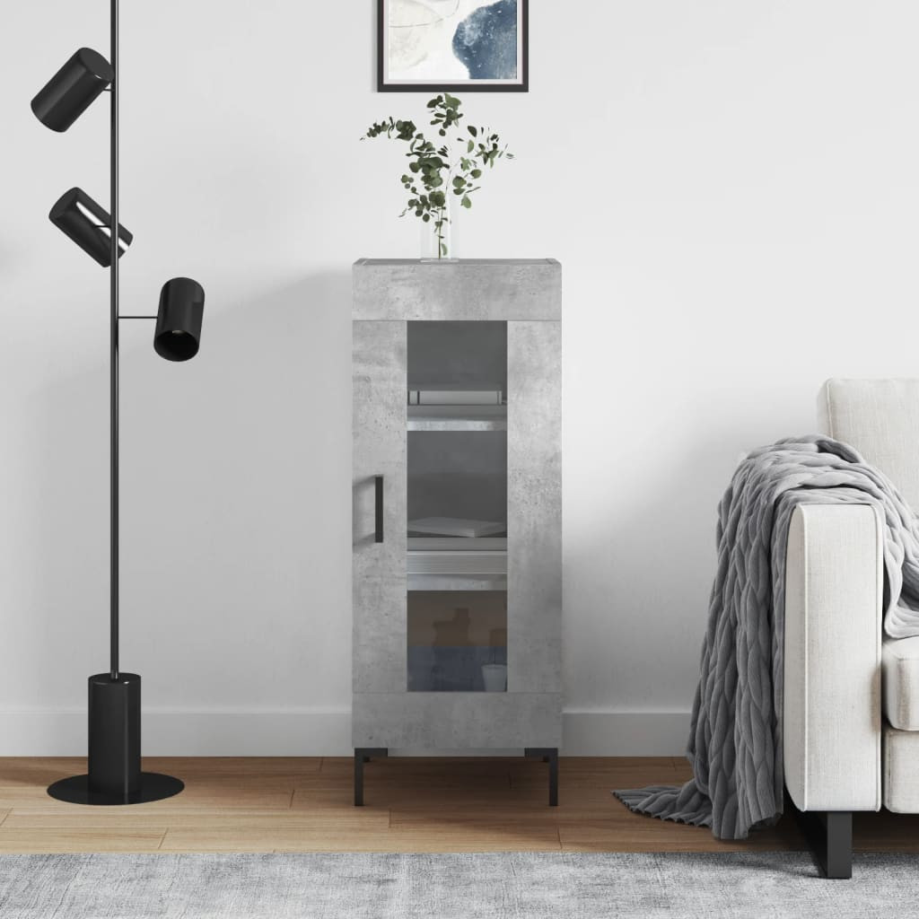 vidaXL Sideboard Betongrau 34,5x34x90 cm Holzwerkstoff
