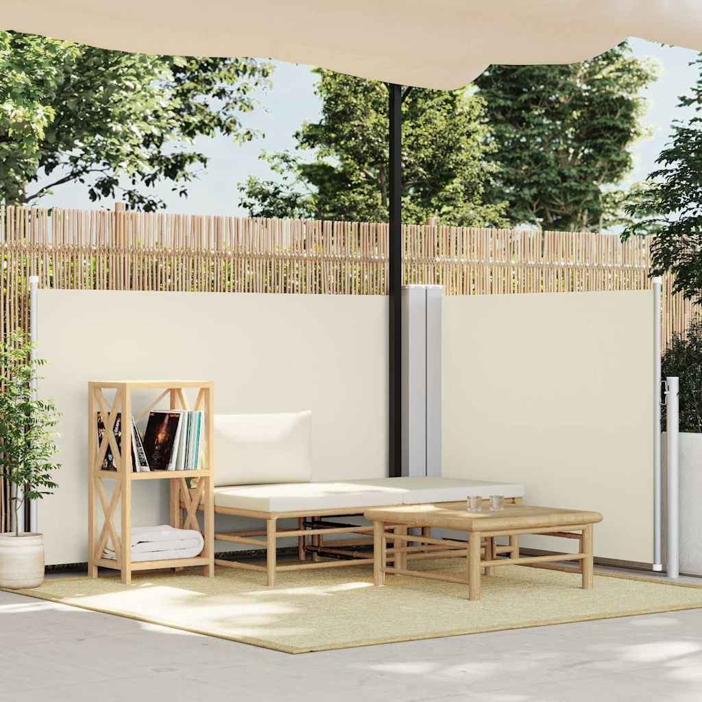 vidaXL Ausziehbare Seitenmarkise Cremeweiß 100 x 600 cm
