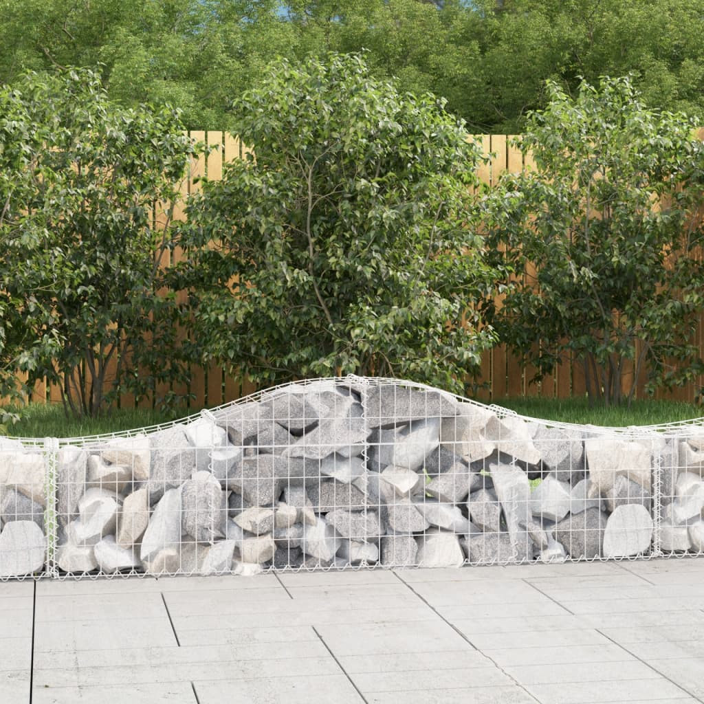 vidaXL Gabionen mit Hochbogen 9 Stk. 200x30x40/60 cm Verzinktes Eisen