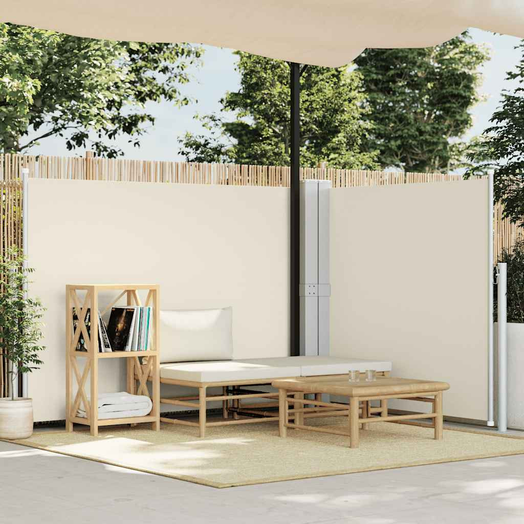 vidaXL Ausziehbare Seitenmarkise Creme 140 x 600 cm