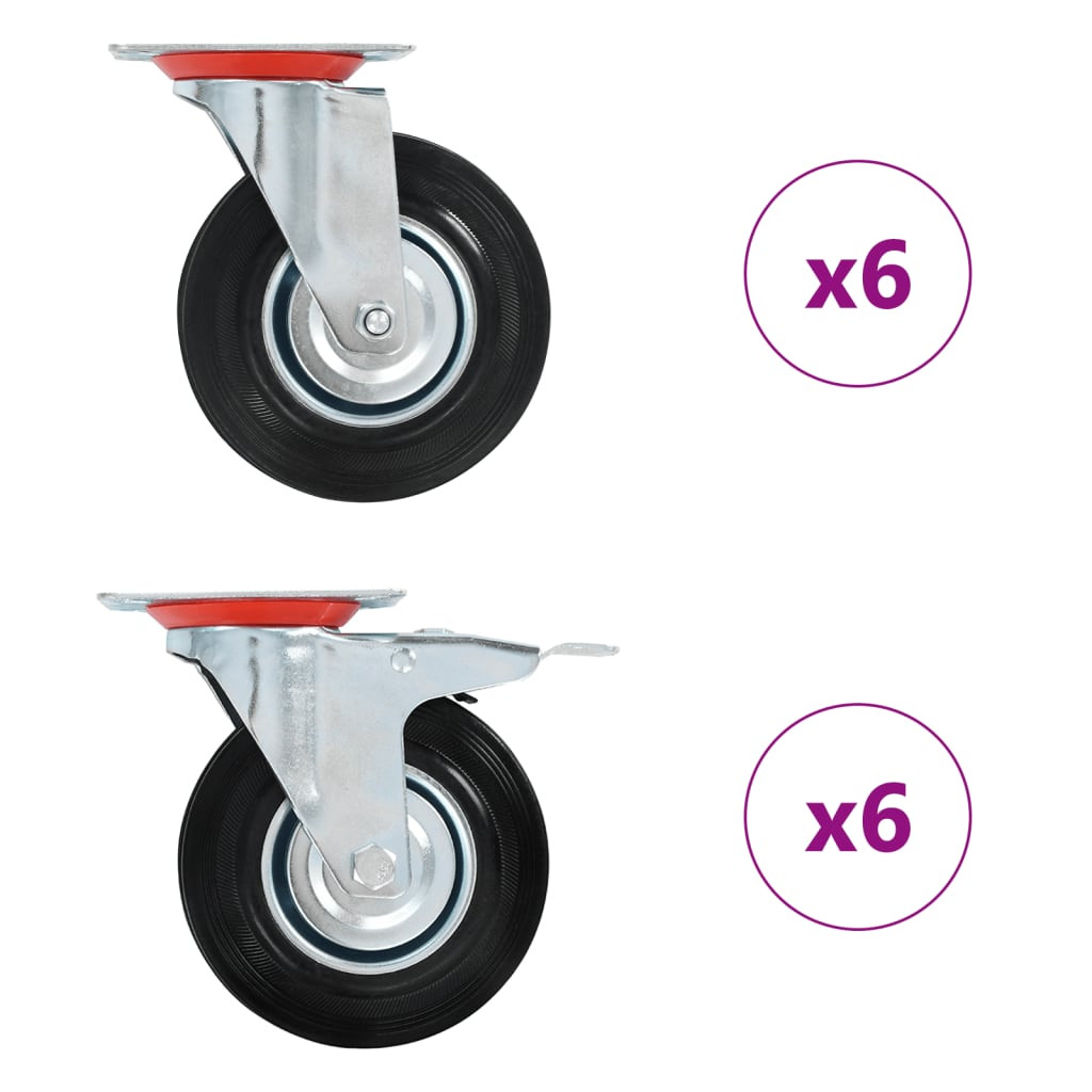 vidaXL 12 Stk. Lenkrollen 125 mm
