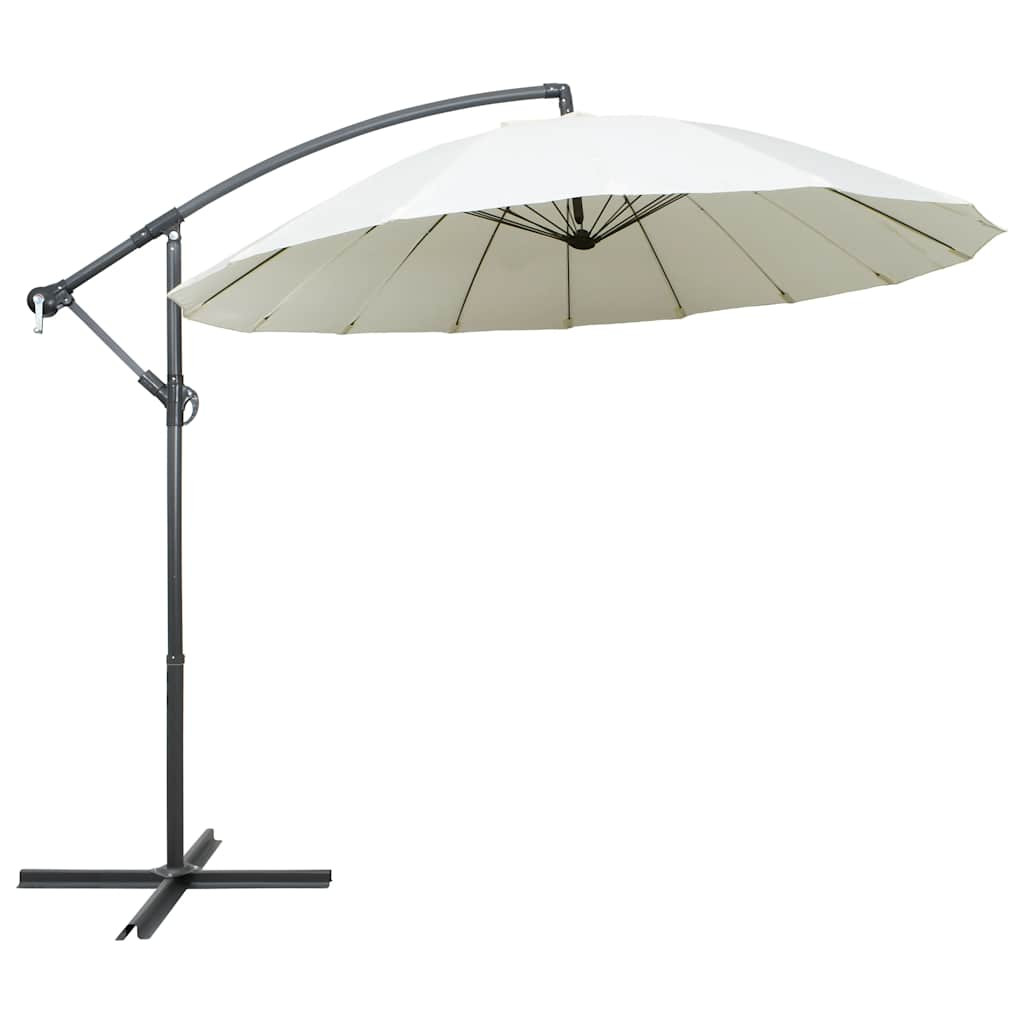 vidaXL Ampelschirm Weiß 3 m Aluminium-Mast