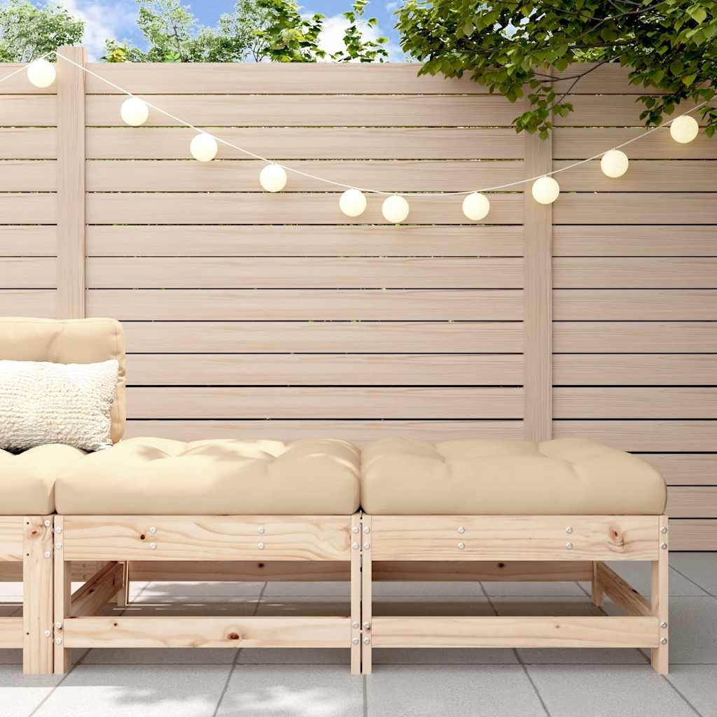 vidaXL Gartenhocker mit Kissen 2 Stk. Massivholz Kiefer
