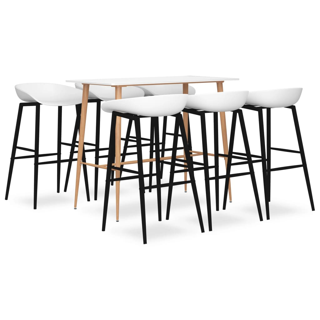 vidaXL 7-tlg. Bar-Set Weiß