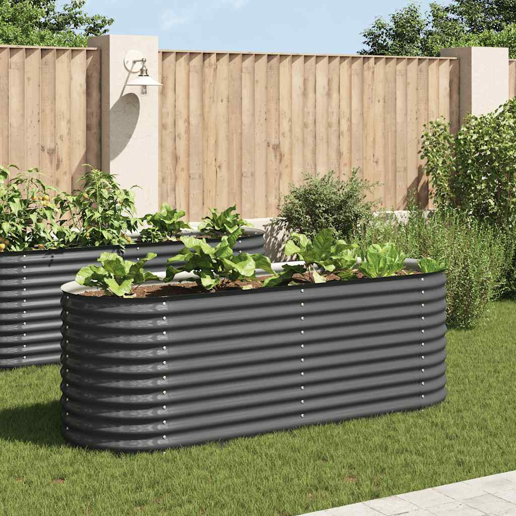 vidaXL Garten-Hochbeet 240 x 80 x 81 cm Verzinkter Stahl Grau