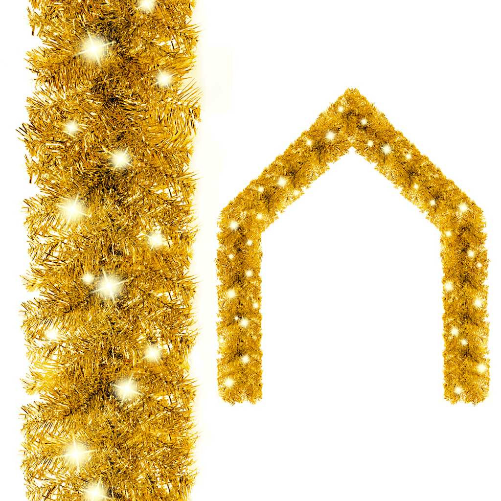 vidaXL Weihnachtsgirlande mit LED 10 m Golden