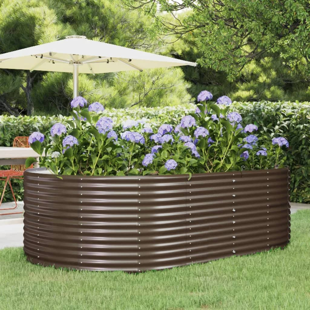 vidaXL Hochbeet Braun 212x140x68 cm Verzinkter Stahl