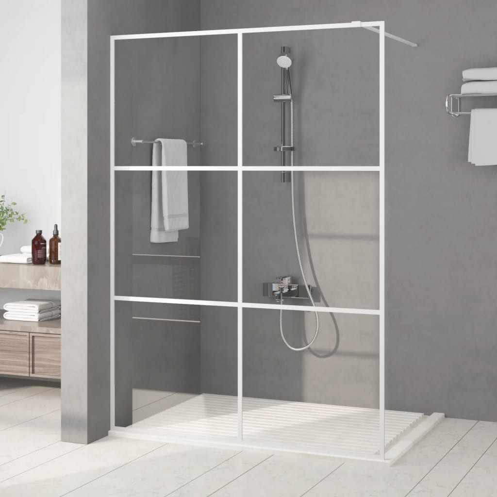 vidaXL Duschwand für Begehbare Dusche Weiß 140x195 cm ESG-Klarglas