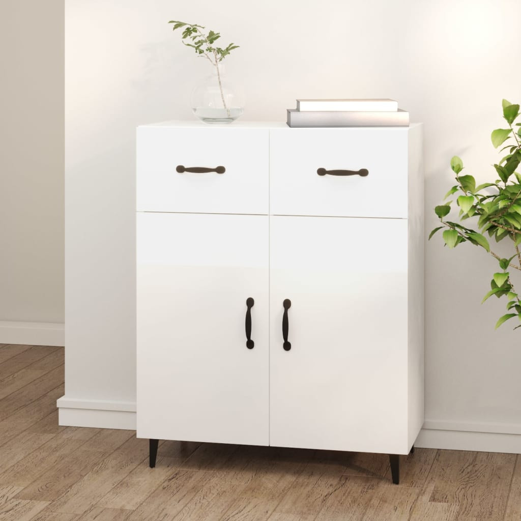 vidaXL Sideboard Hochglanz-Weiß 69,5x34x90 cm Holzwerkstoff