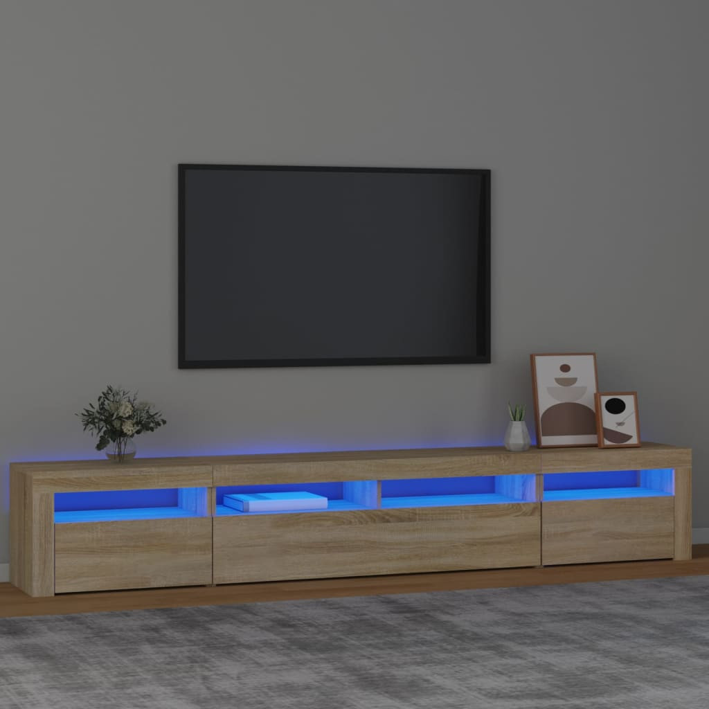 vidaXL TV-Schrank mit LED-Leuchten Sonoma-Eiche 240x35x40 cm