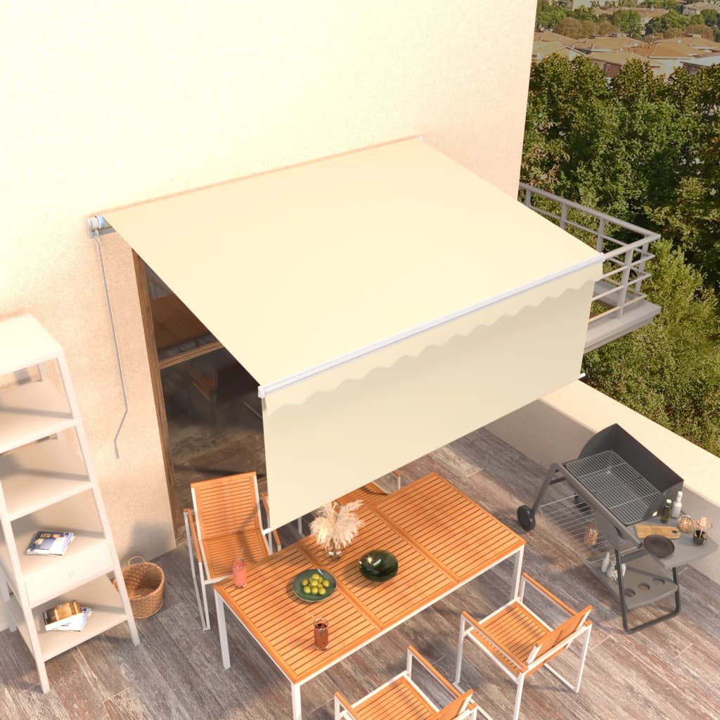 vidaXL Markise Manuell Einziehbar mit Rollo 3,5x2,5 m Creme