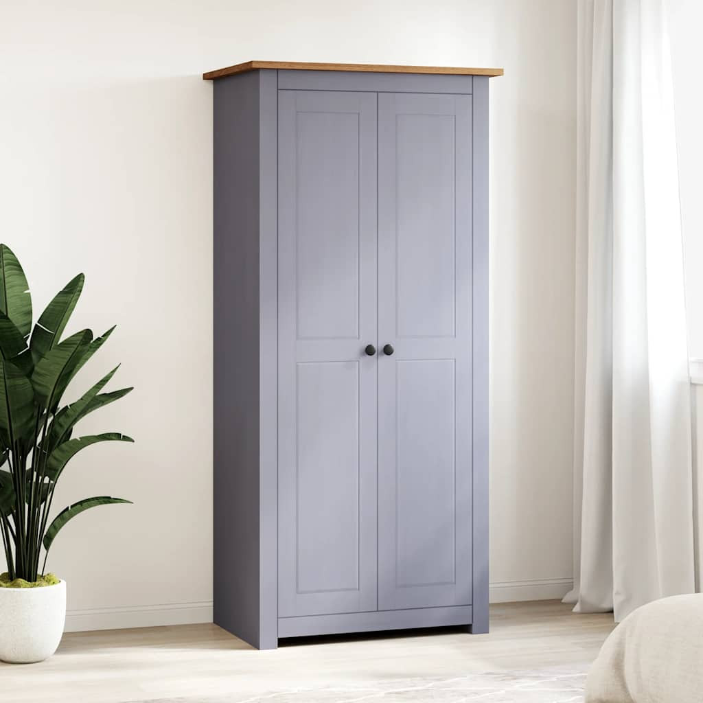 vidaXL Kleiderschrank Grau 80x50x171,5 cm Kiefernholz Panama