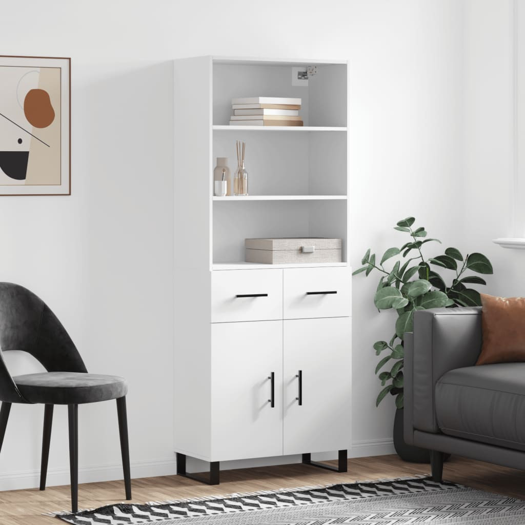 vidaXL Highboard Weiß 69,5x34x180 cm Holzwerkstoff