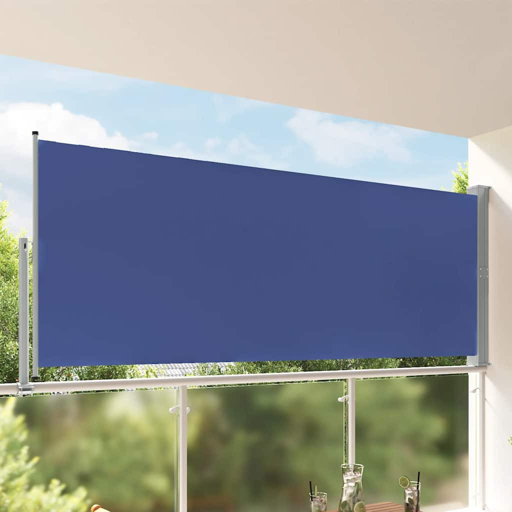 vidaXL Ausziehbare Seitenmarkise 140 x 300 cm Blau