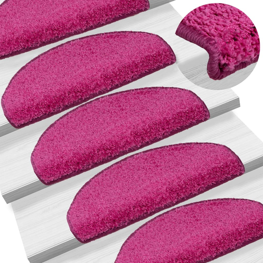 vidaXL Stufenmatten 15 Stk. 65x21x4 cm Rosa Halbrund Groß
