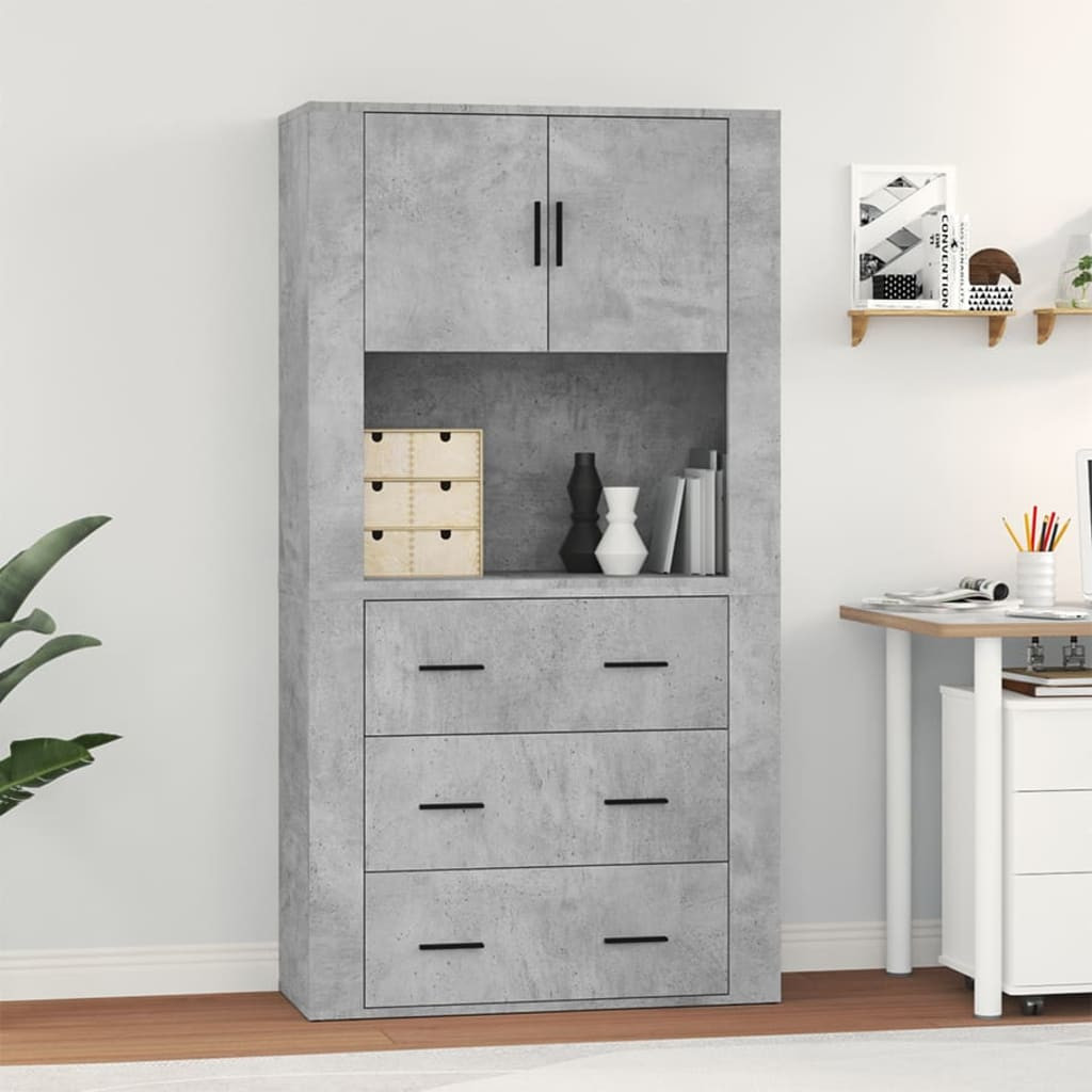 vidaXL Highboard Betongrau Holzwerkstoff
