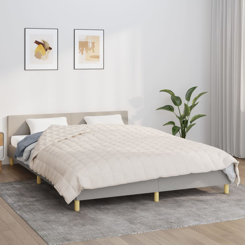 vidaXL Gewichtsdecke Hellcreme 200x230 cm 9 kg Stoff