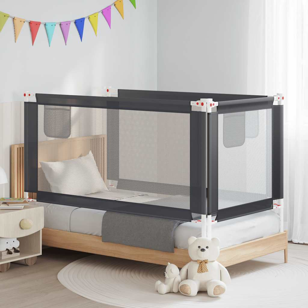 vidaXL Kleinkind-Bettschutzgitter Dunkelgrau 160x25 cm Stoff