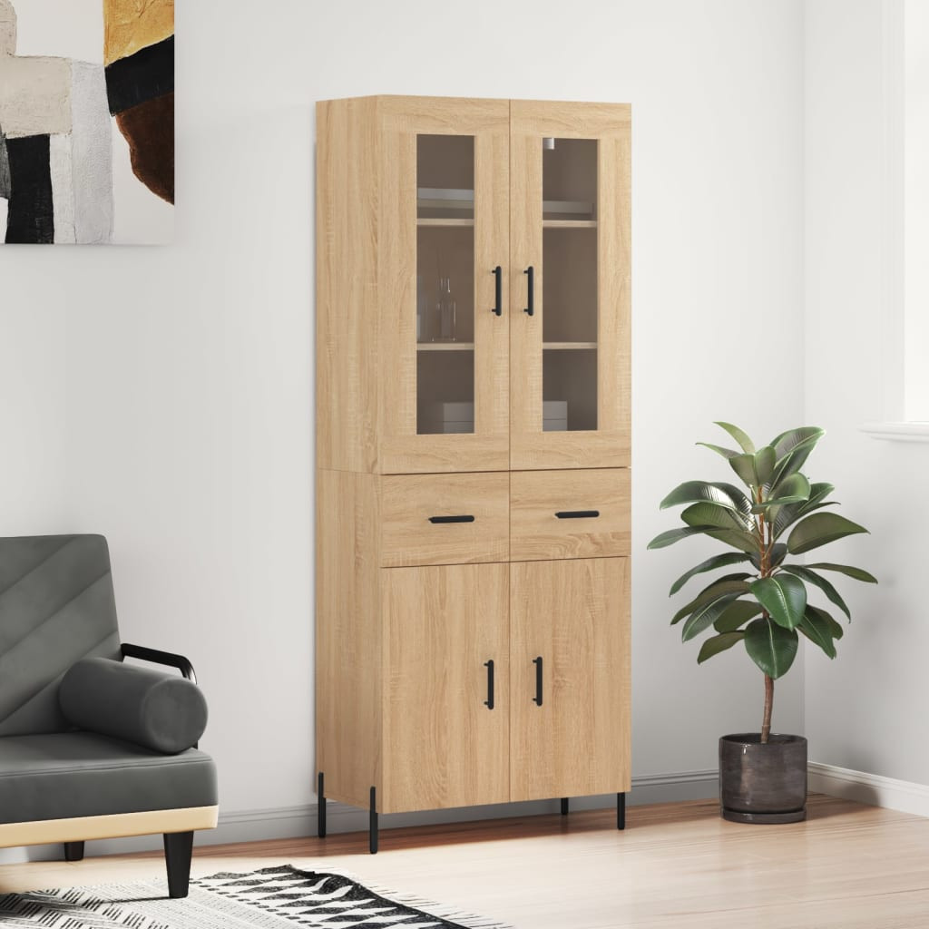 vidaXL Highboard Sonoma-Eiche 69,5x34x180 cm Holzwerkstoff