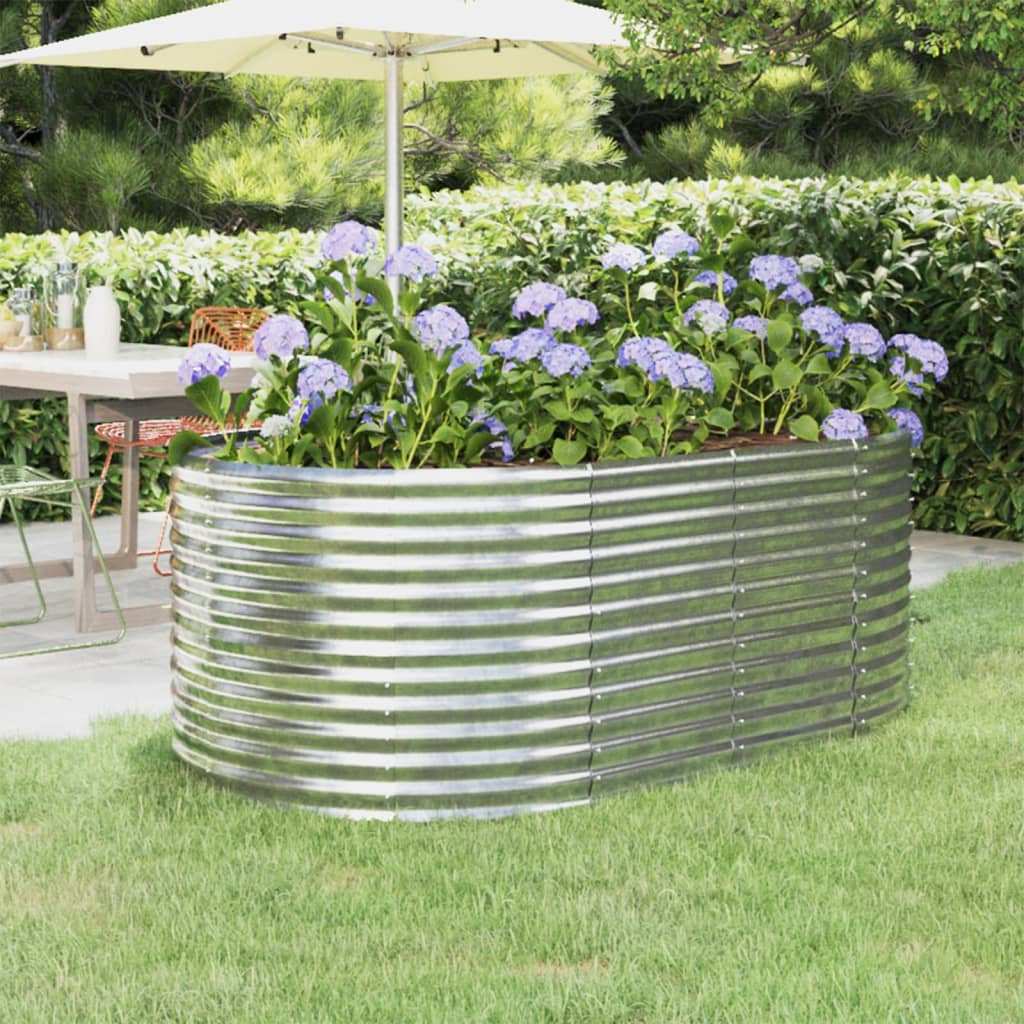 vidaXL Hochbeet Verzinkter Stahl 175x100x68 cm Silbern
