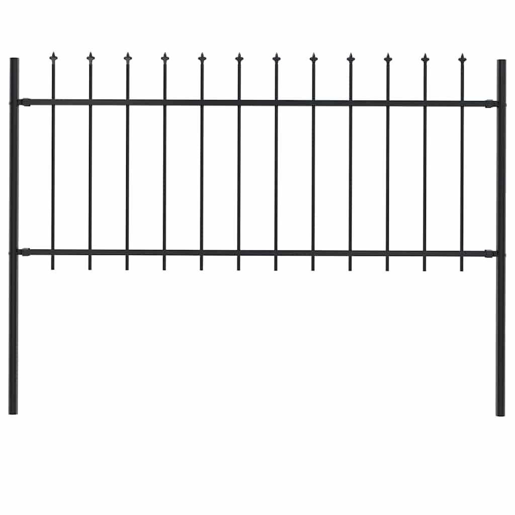 vidaXL Gartenzaun Woerden mit Speerspitze Stahl 170 x 80 cm Schwarz