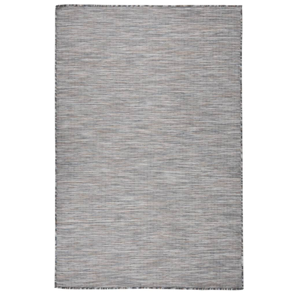 vidaXL Outdoor-Teppich Flachgewebe 120x170 cm Braun und Blau