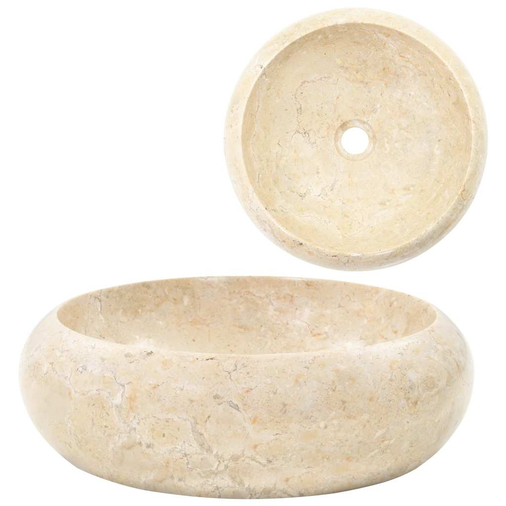 vidaXL Waschbecken 40x12 cm Marmor Creme