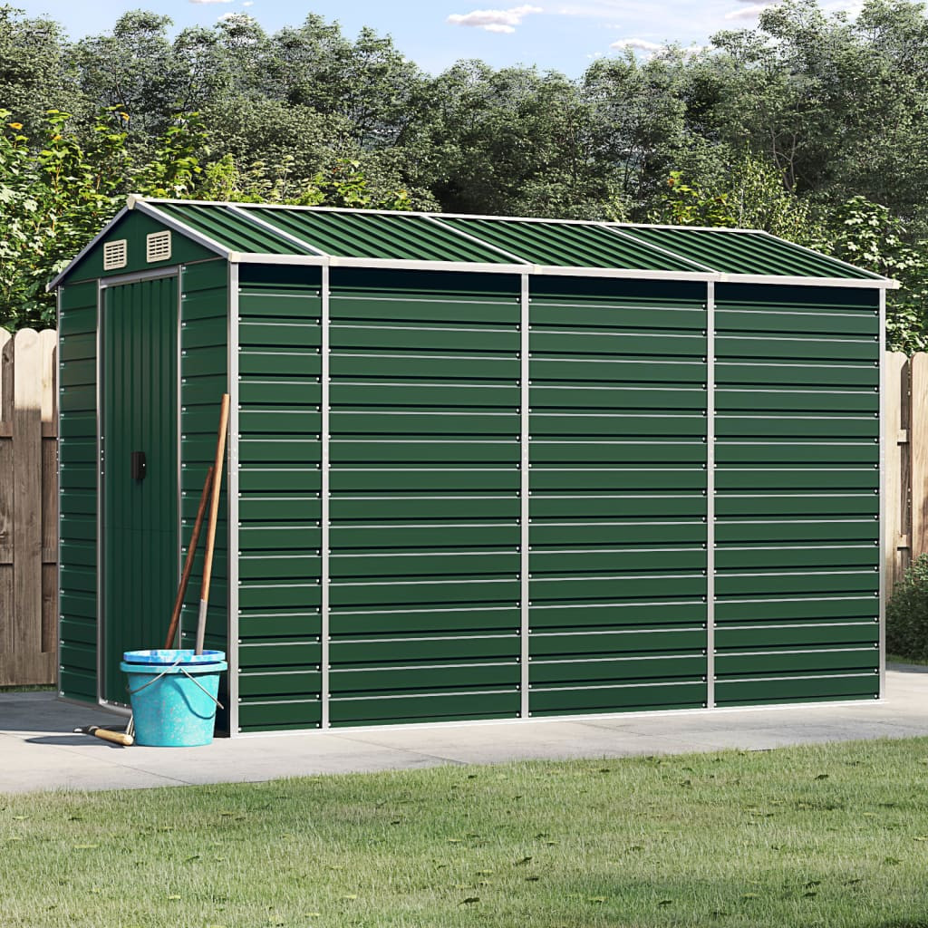vidaXL Gartenhaus Grün 191 x 300 x 198 cm Verzinkter Stahl