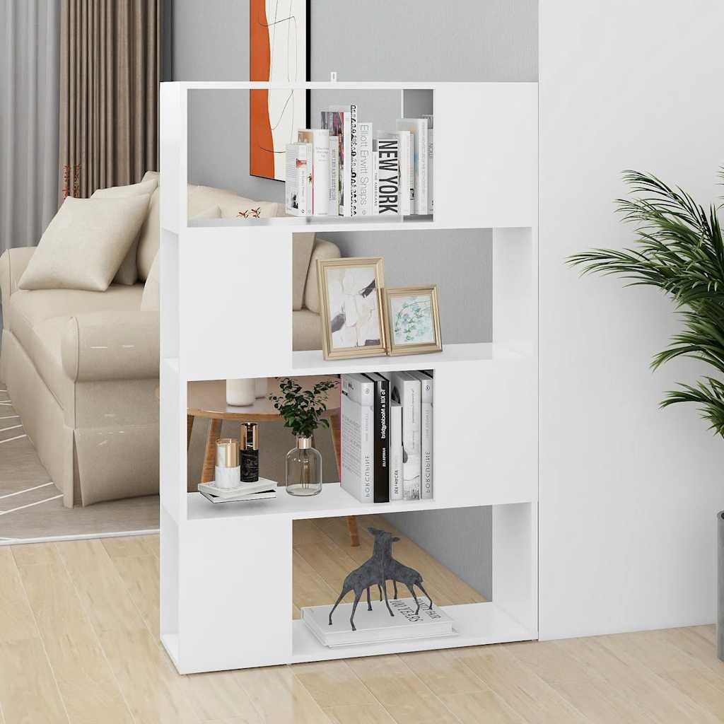 vidaXL Bücherregal Raumteiler Weiß 80x24x124,5 cm Holzwerkstoff
