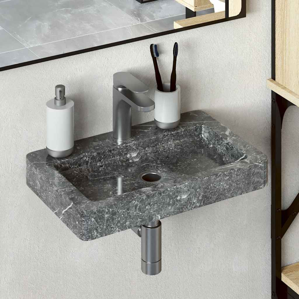 vidaXL Wandwaschbecken Grau 38x24x6,5 cm Marmor
