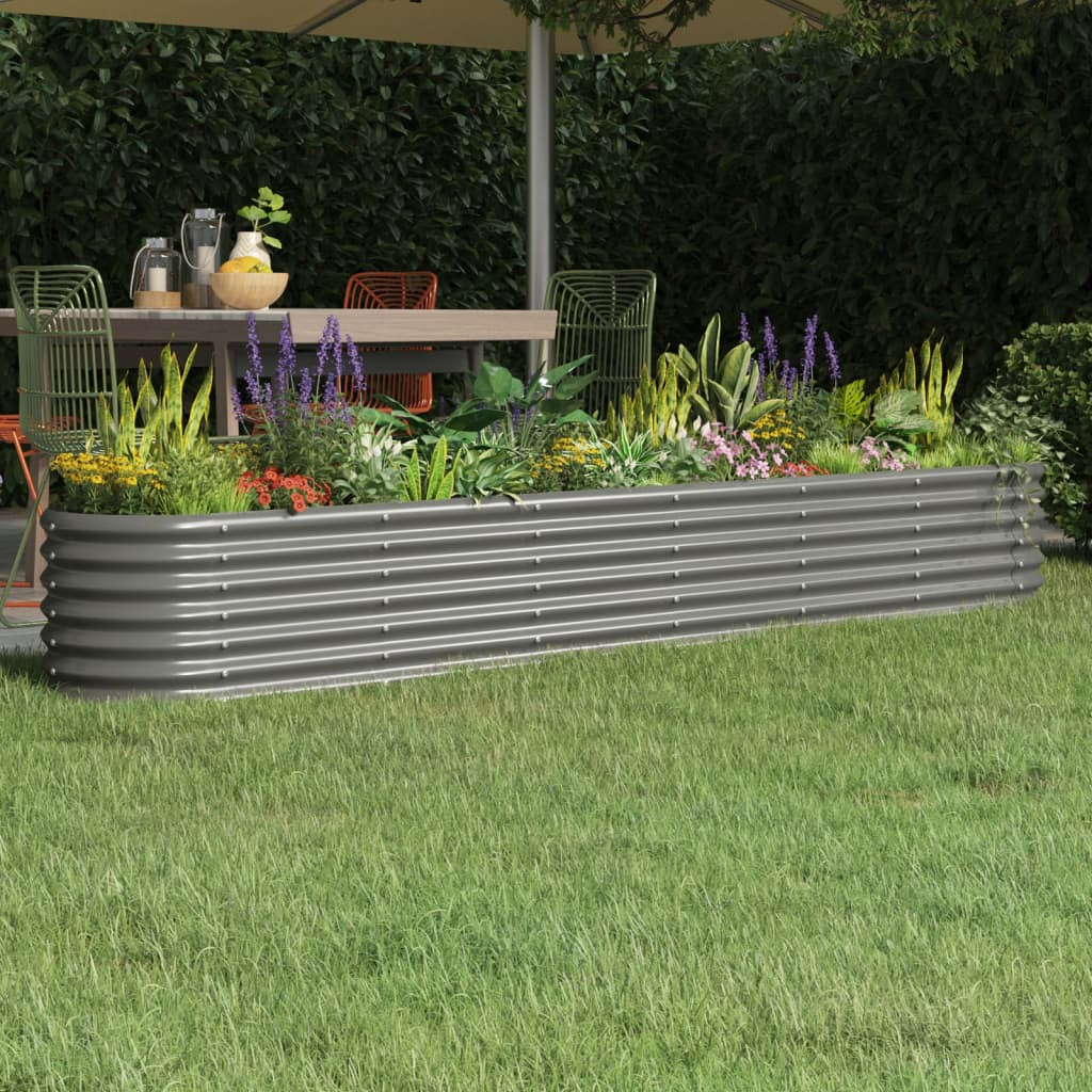 vidaXL Hochbeet Verzinkter Stahl 260x40x36 cm Grau