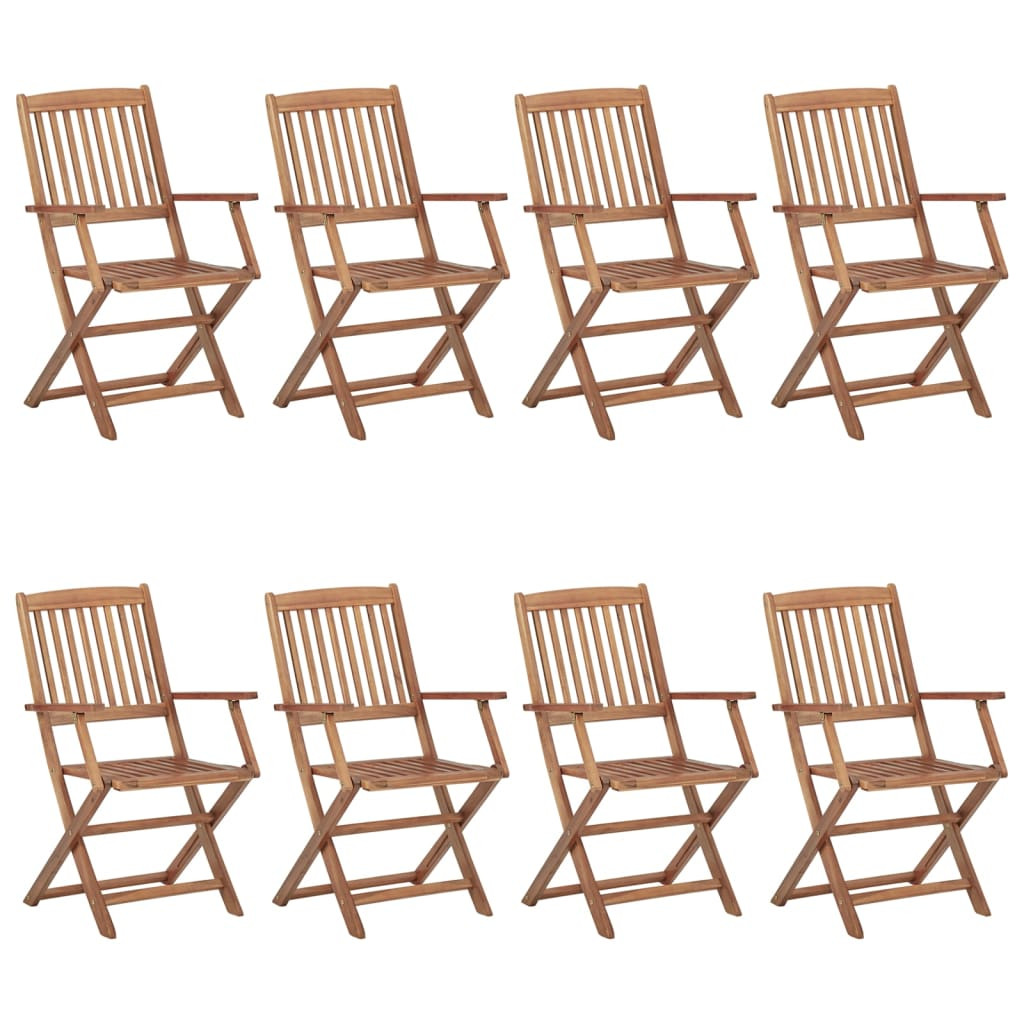 vidaXL Klappbare Gartenstühle 8 Stk. Massivholz Akazie