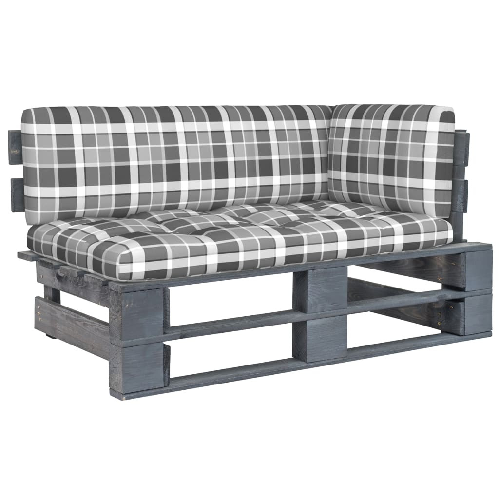 vidaXL Outdoor-Ecksofa Paletten Kiefernholz Imprägniert Grau
