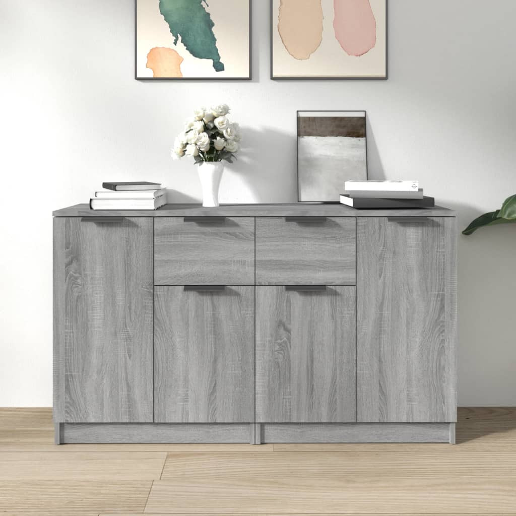 vidaXL Sideboards 2 Stk. Grau Sonoma 60x30x70 cm Holzwerkstoff