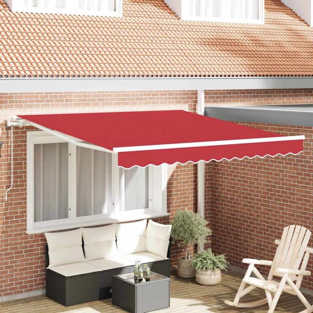 vidaXL Ausziehbare Markise Rot 300 x 250 cm Stoff und Aluminium