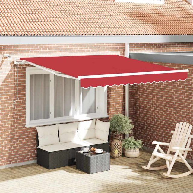 vidaXL Ausziehbare Markise Rot 300 x 250 cm Polyester
