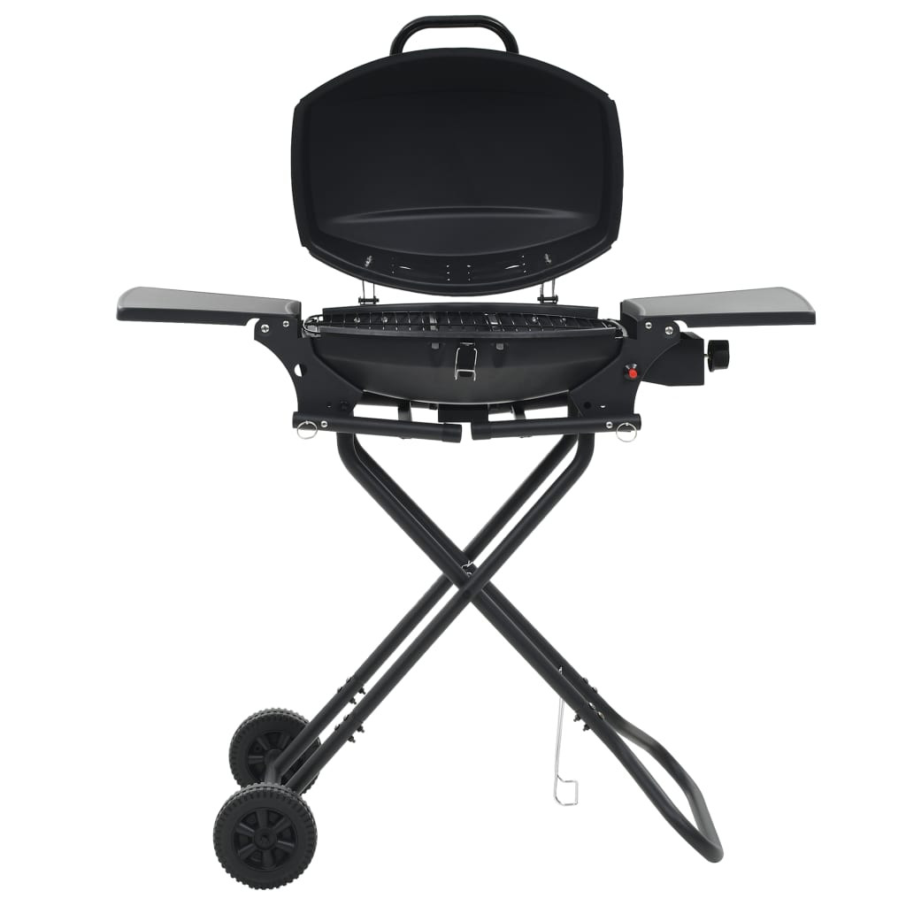 vidaXL Gasgrill Tragbar mit Kochzone Schwarz