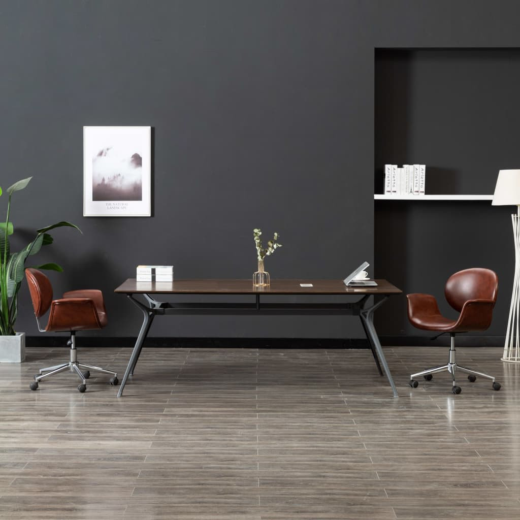 vidaXL Drehbarer Bürostuhl Braun Kunstleder