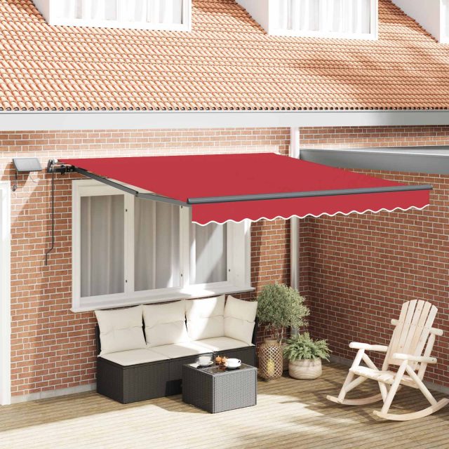 vidaXL Ausziehbare Markise Rot 300 x 250 cm Stoff und Aluminium