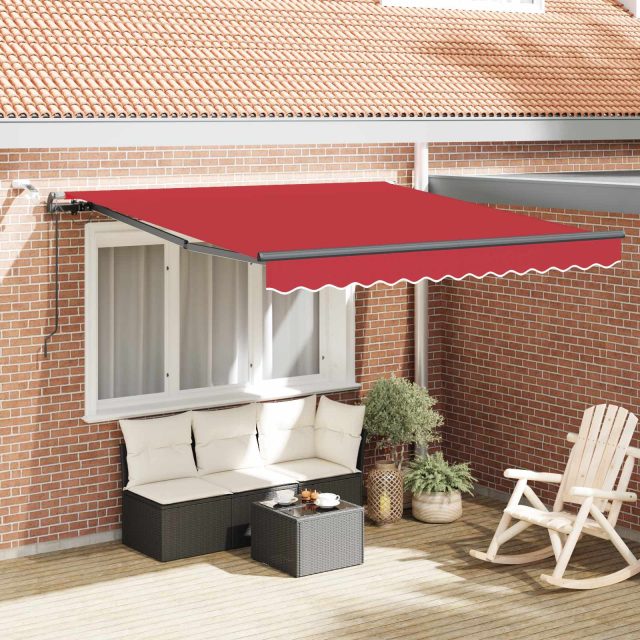 vidaXL Ausziehbare Markise Rot 300 x 250 cm Polyester