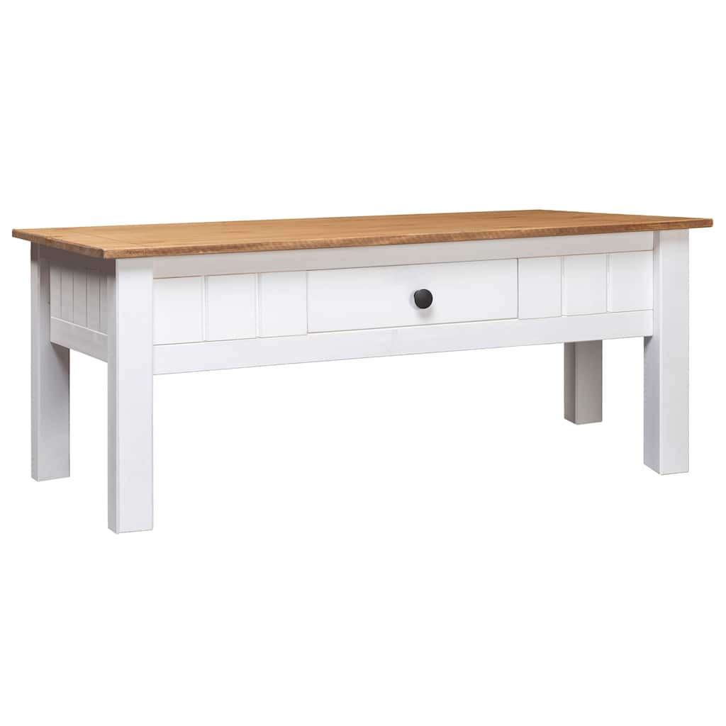 vidaXL Couchtisch Weiß 100x60x43,5 cm Massivholz Panama-Kiefer