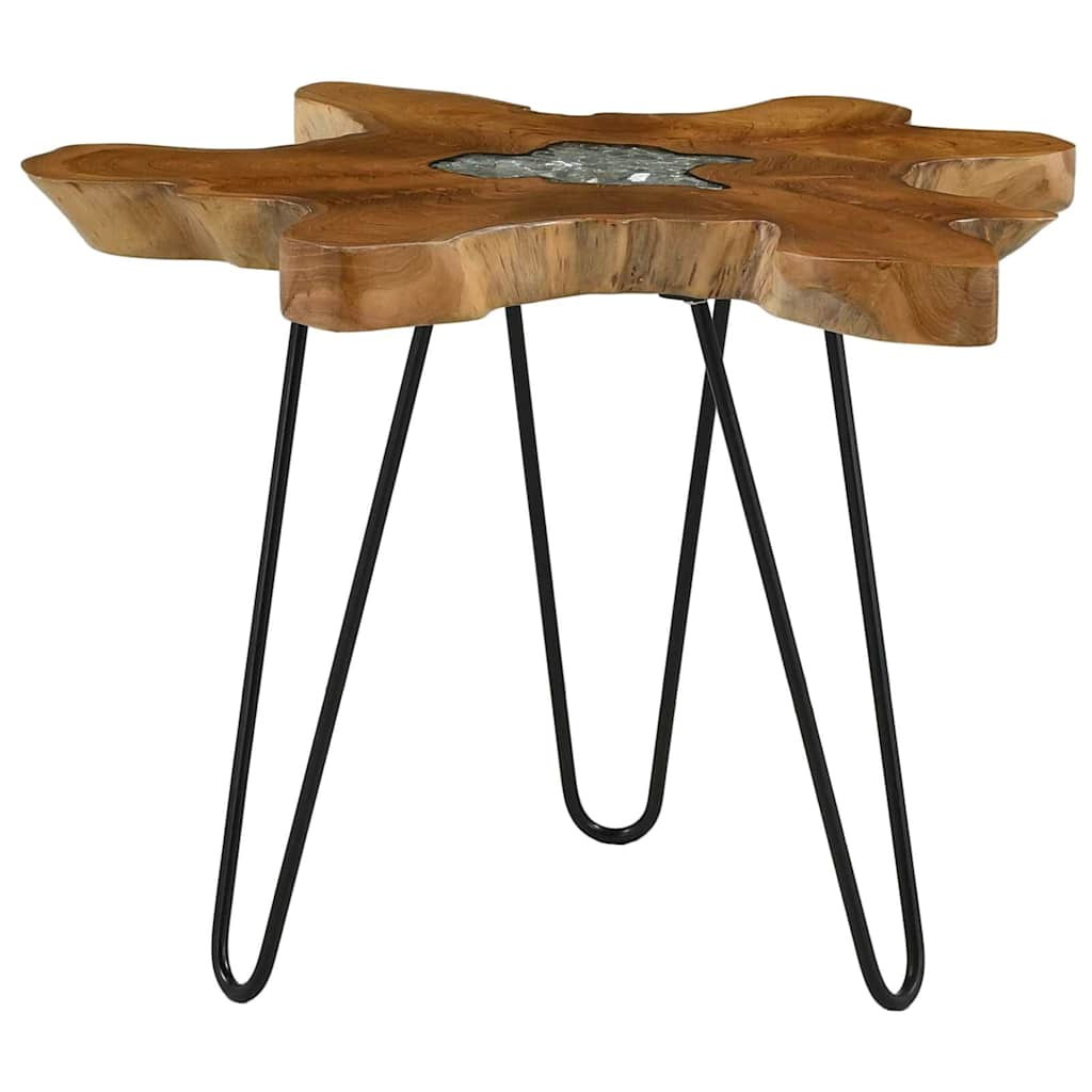 vidaXL Couchtisch 70 x 45 cm Massivholz Teak und Polyresin