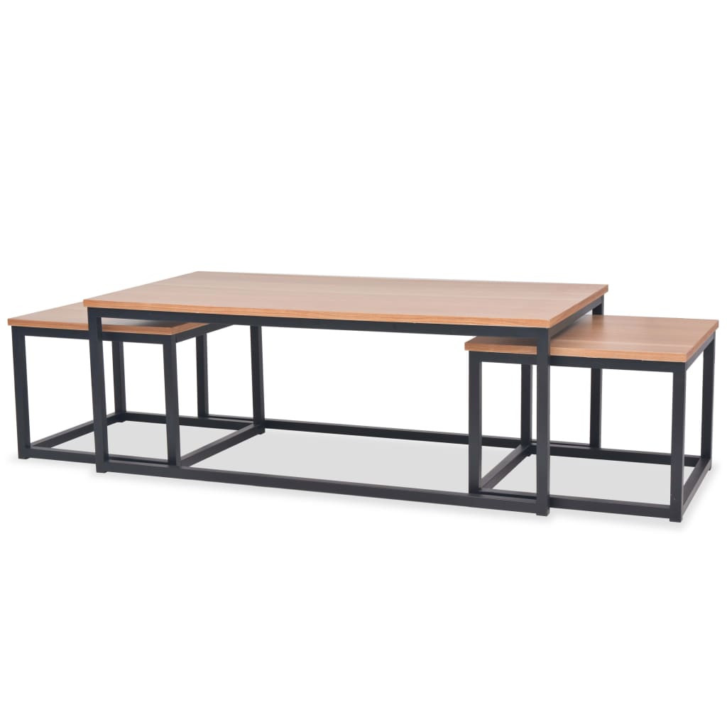 vidaXL 3-tlg. Couchtisch-Set Eschenholz