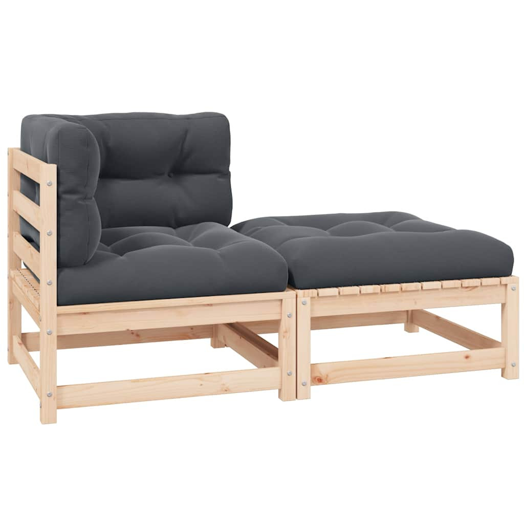 vidaXL 2-tlg. Garten-Lounge-Set mit Kissen Kiefer Massivholz
