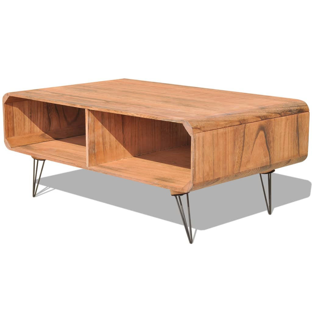 vidaXL Couchtisch 90×55,5×38,5 cm Massivholz Paulownia Braun