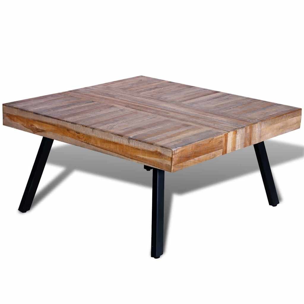 vidaXL Couchtisch Quadratisch Altholz Teak