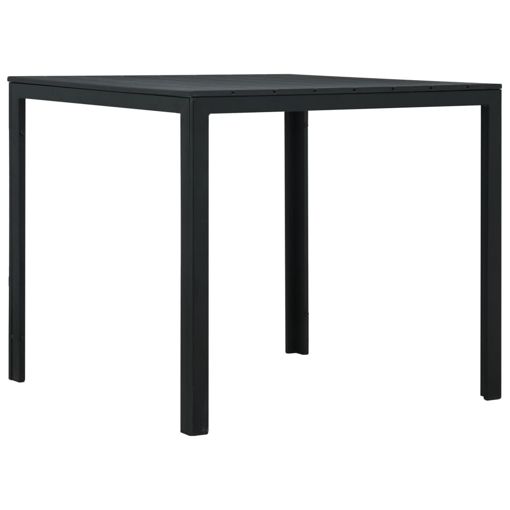 vidaXL Couchtisch Schwarz 78x78x74 cm HDPE Holzoptik