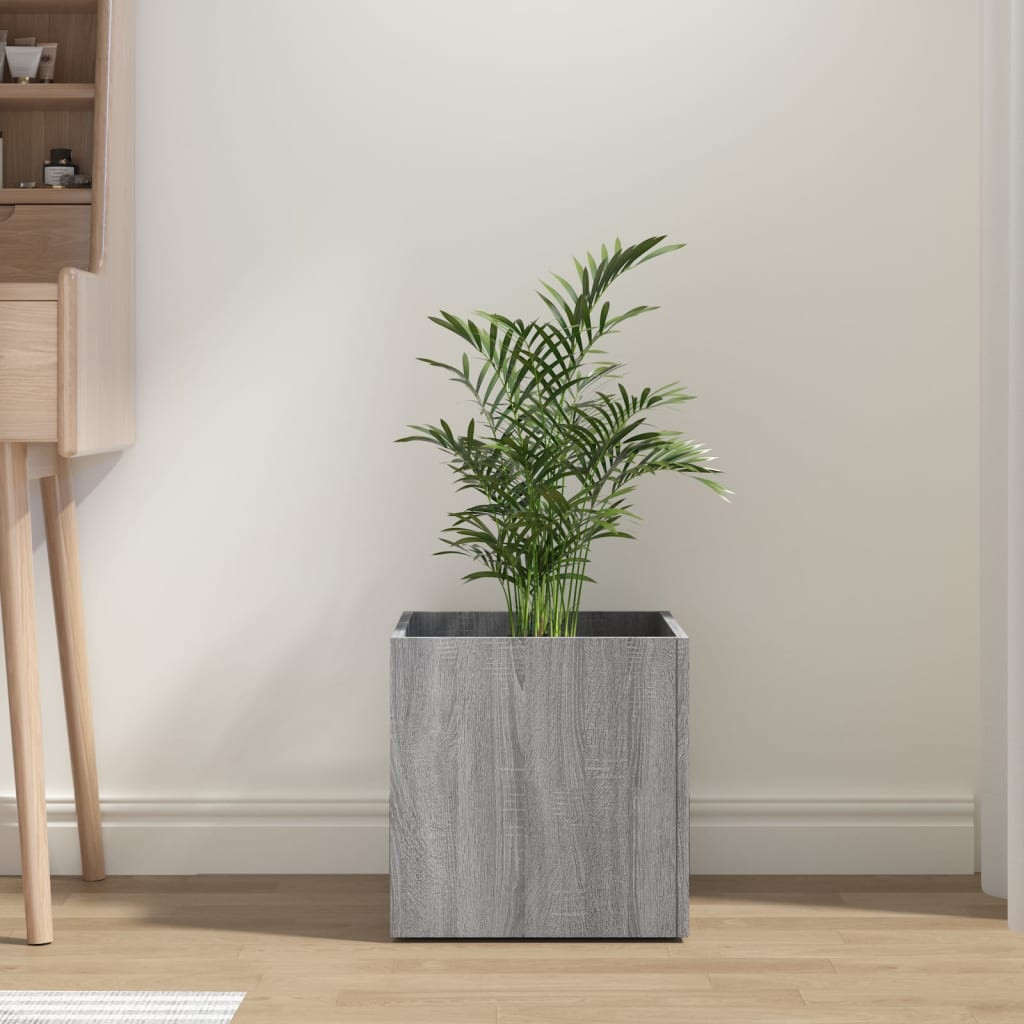 vidaXL Pflanzgefäß Grau Sonoma 40x40x40 cm Holzwerkstoff