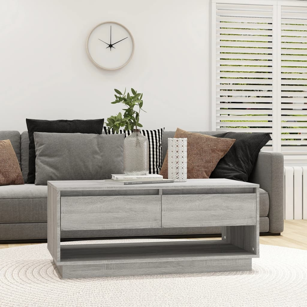 vidaXL Couchtisch Grau Sonoma 102,5x55x44 cm Holzwerkstoff